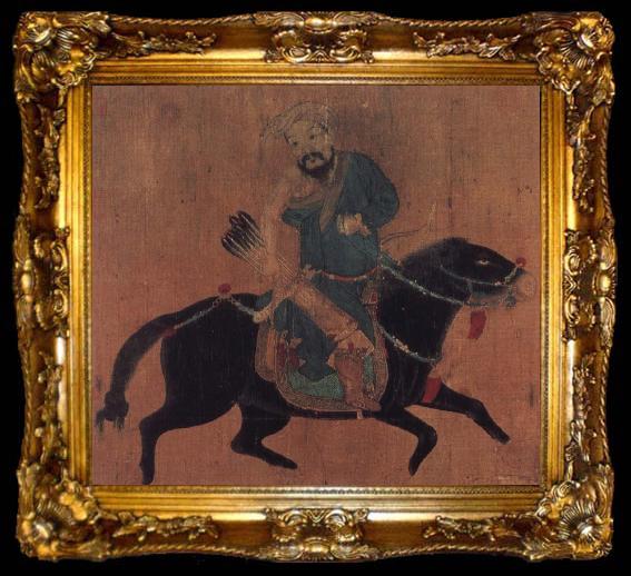 framed  unknow artist Mongolian arch protections to horse after seal of the emperor Ch- ions Lung and other, ta009-2